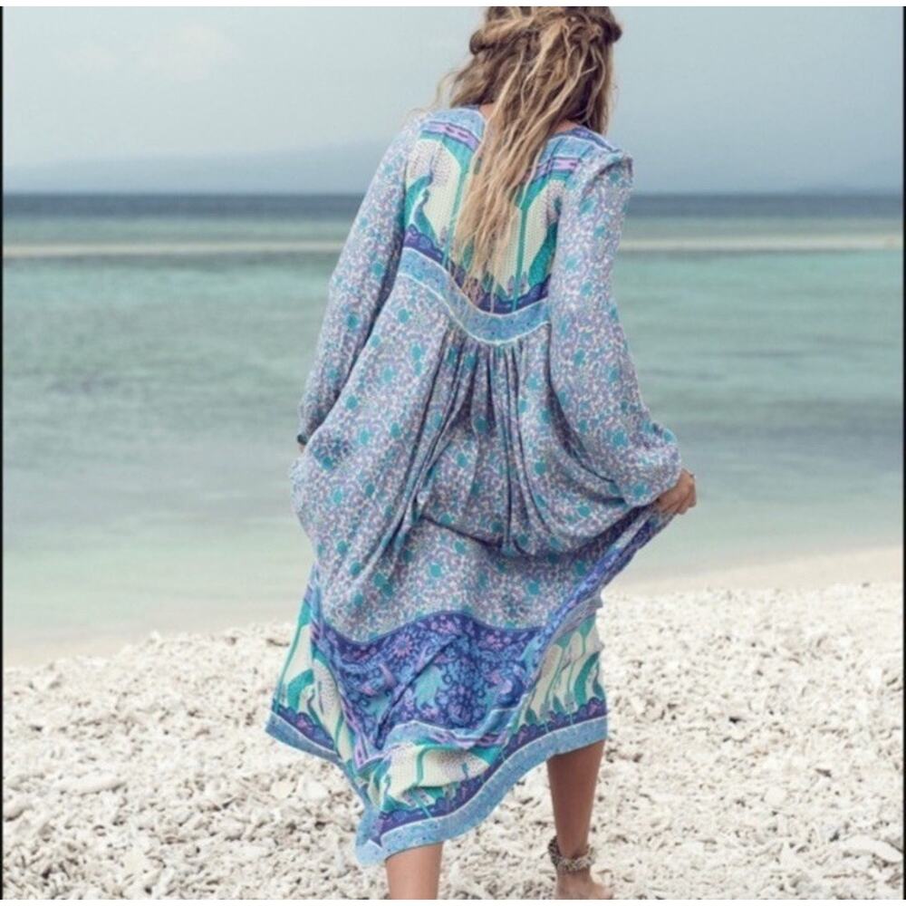 Spell & The Gypsy Collective Women’s Xanadu Dress Maxi Peacock Bells Boho Small